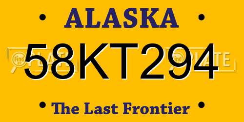 58KT294 Alaska License Plate