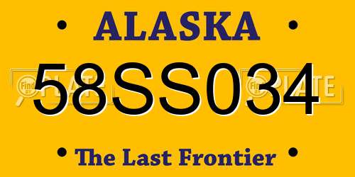 58SS034 Alaska License Plate