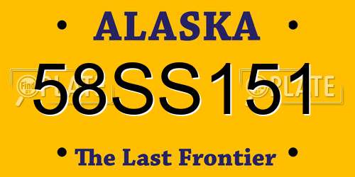 58SS151 Alaska License Plate