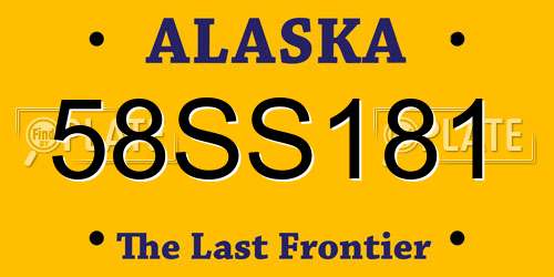 58SS181 Alaska License Plate