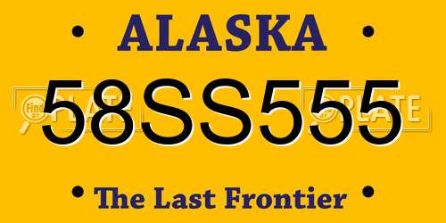 58SS555 Alaska License Plate