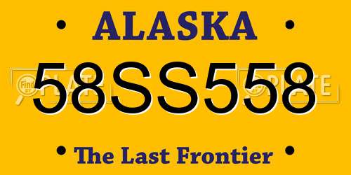58SS558 Alaska License Plate