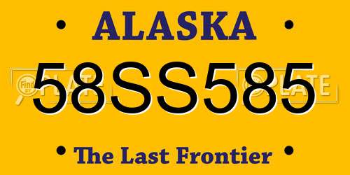 58SS585 Alaska License Plate