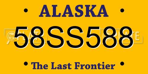 58SS588 Alaska License Plate