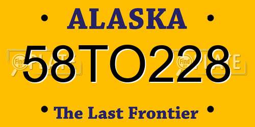 58TO228 Alaska License Plate