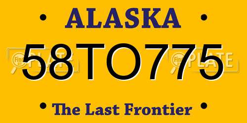 58TO775 Alaska License Plate