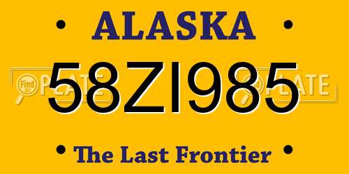 58ZI985 Alaska License Plate