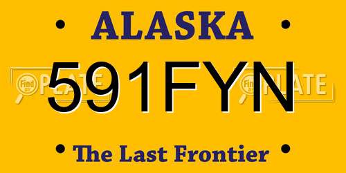 591FYN Alaska License Plate