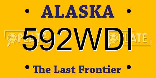 592WDI Alaska License Plate