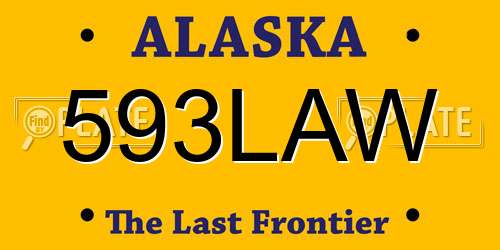 593LAW Alaska License Plate