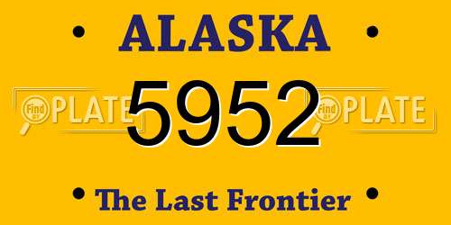 5952 Alaska License Plate