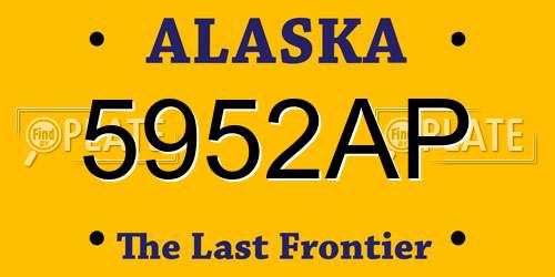 5952AP Alaska License Plate