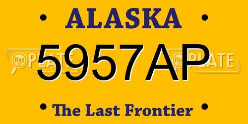 5957AP Alaska License Plate