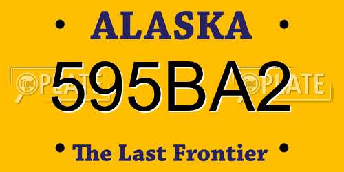 595BA2 Alaska License Plate