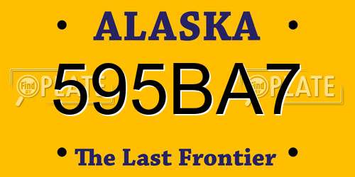 595BA7 Alaska License Plate