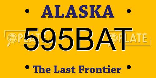 595BAT Alaska License Plate