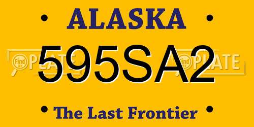 595SA2 Alaska License Plate