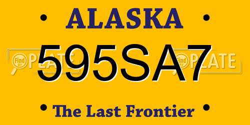 595SA7 Alaska License Plate