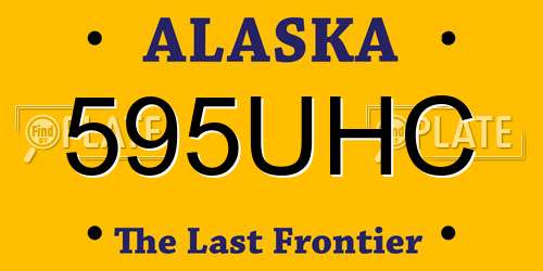 595UHC Alaska License Plate