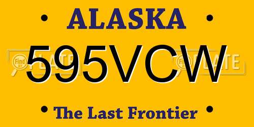 595VCW Alaska License Plate