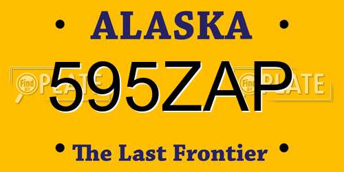 595ZAP Alaska License Plate