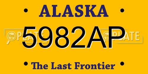 5982AP Alaska License Plate