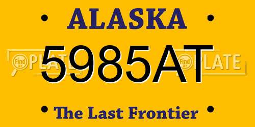 5985AT Alaska License Plate