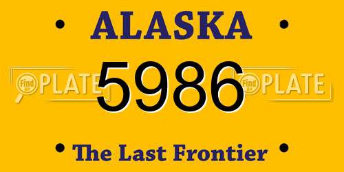 5986 Alaska License Plate