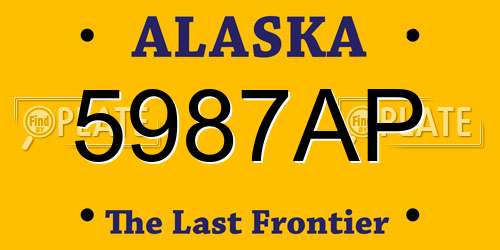5987AP Alaska License Plate