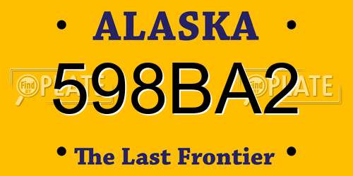 598BA2 Alaska License Plate