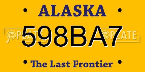 598BA7 Alaska License Plate