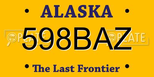 598BAZ Alaska License Plate