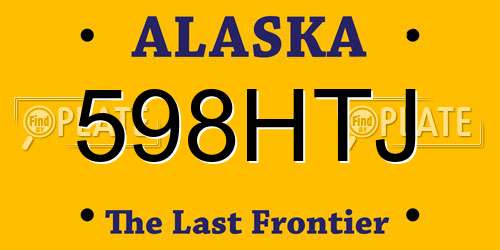 598HTJ Alaska License Plate