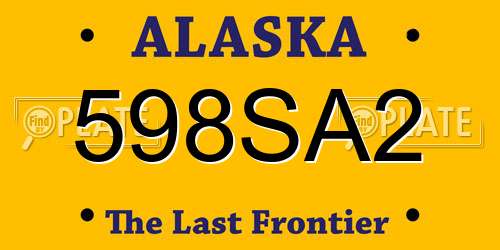 598SA2 Alaska License Plate