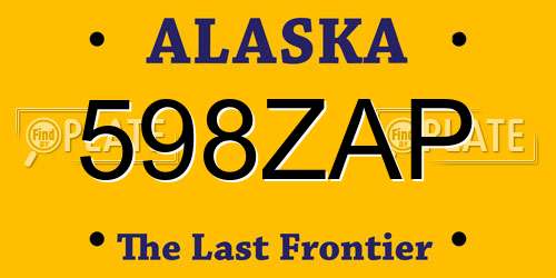 598ZAP Alaska License Plate