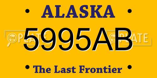 5995AB Alaska License Plate