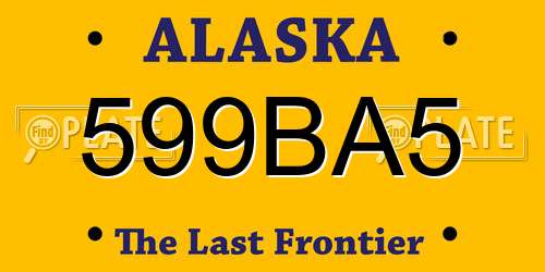 599BA5 Alaska License Plate
