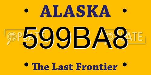 599BA8 Alaska License Plate