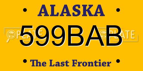 599BAB Alaska License Plate