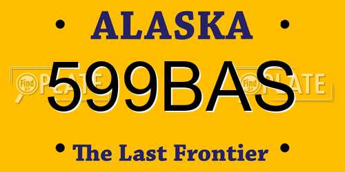 599BAS Alaska License Plate