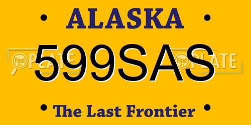 599SAS Alaska License Plate