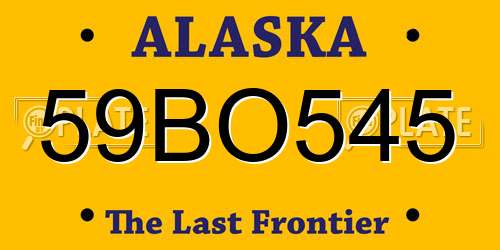 59BO545 Alaska License Plate