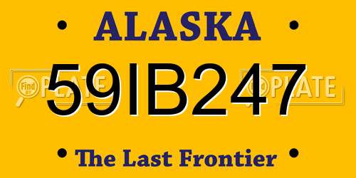 59IB247 Alaska License Plate