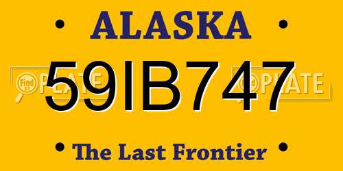 59IB747 Alaska License Plate