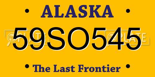59SO545 Alaska License Plate