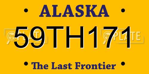 59TH171 Alaska License Plate