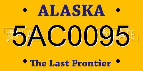 5AC0095 Alaska License Plate