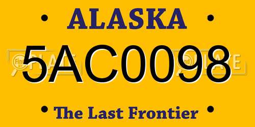 5AC0098 Alaska License Plate