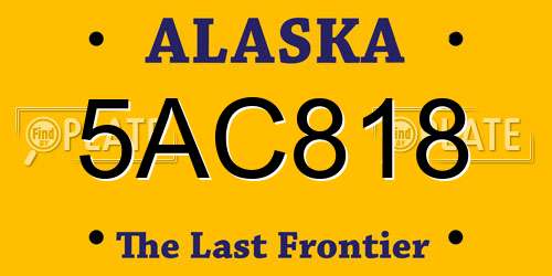 5AC818 Alaska License Plate