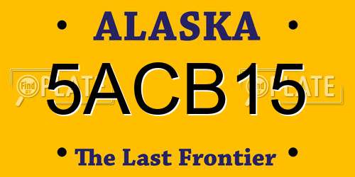 5ACB15 Alaska License Plate